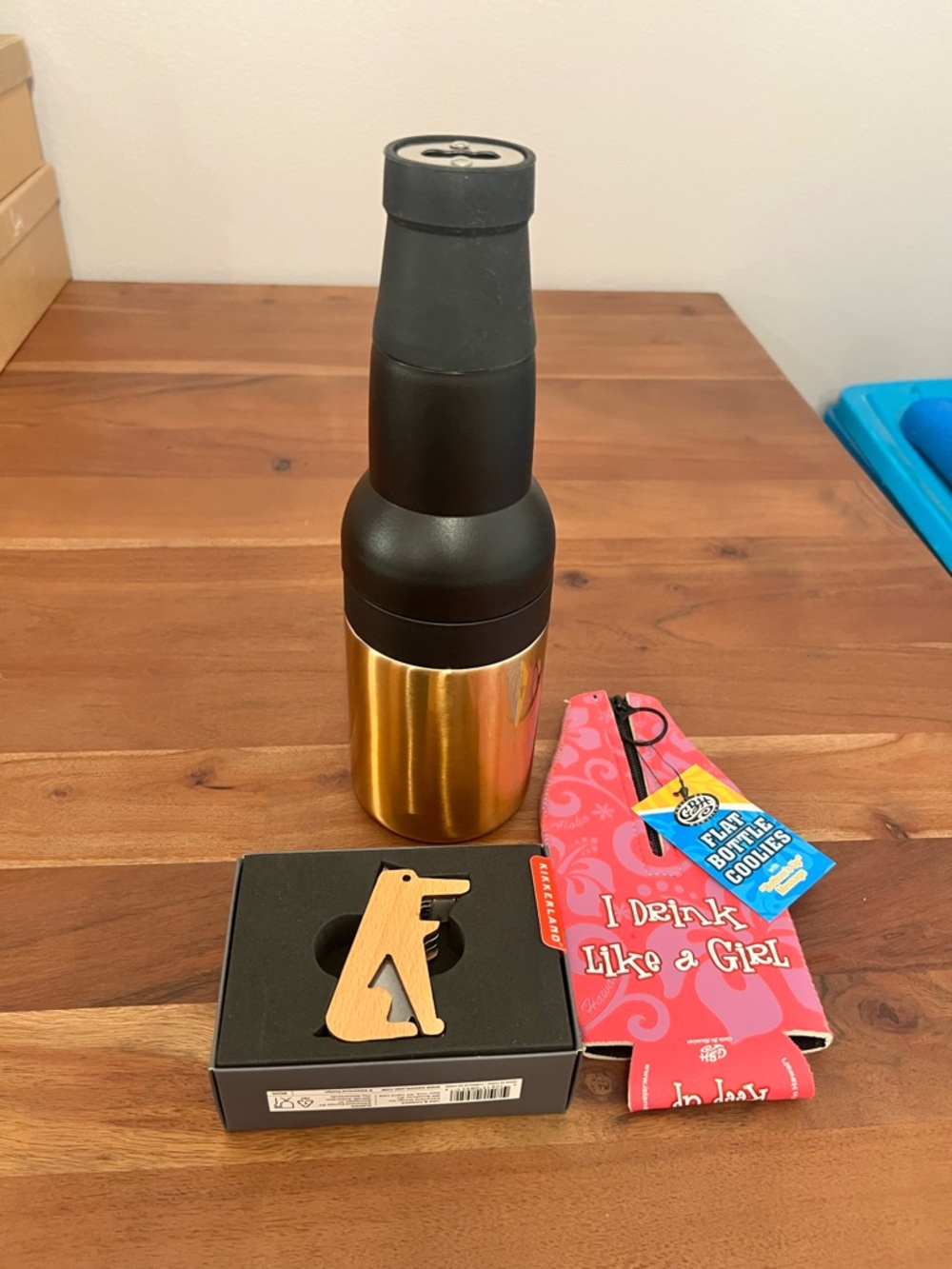 Gold and Black Insulated Bottle Holder